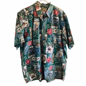 Vtg Mele Kalikimaka Reyn Spooner Christmas Santa XL Limited Ed. 50th Anniv. AOP